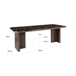 Richmond Interiors Eettafel Almundi chocolade bruin 230