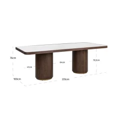 Richmond Interiors Eettafel Willox brown 235 including glass