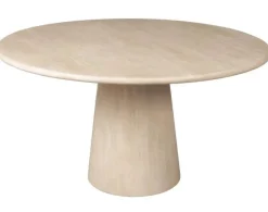 Richmond Interiors Eettafel Fictus 140Ø faux travertine Beige