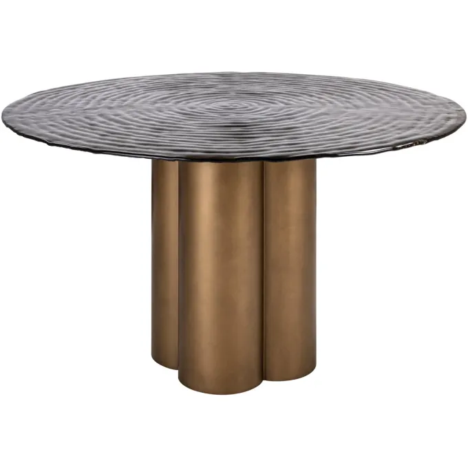 Richmond Interiors Eettafel Glastonburry goud antique 135Ø