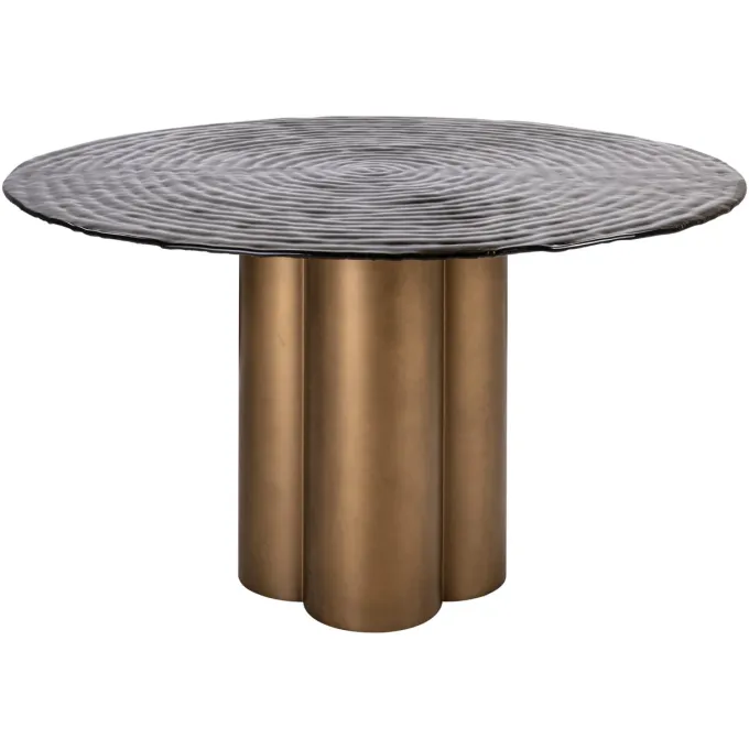 Richmond Interiors Eettafel Glastonburry goud antique 135Ø
