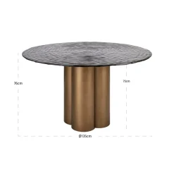 Richmond Interiors Eettafel Glastonburry goud antique 135Ø