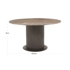 Richmond Interiors Eettafel Russo brown 140Ø