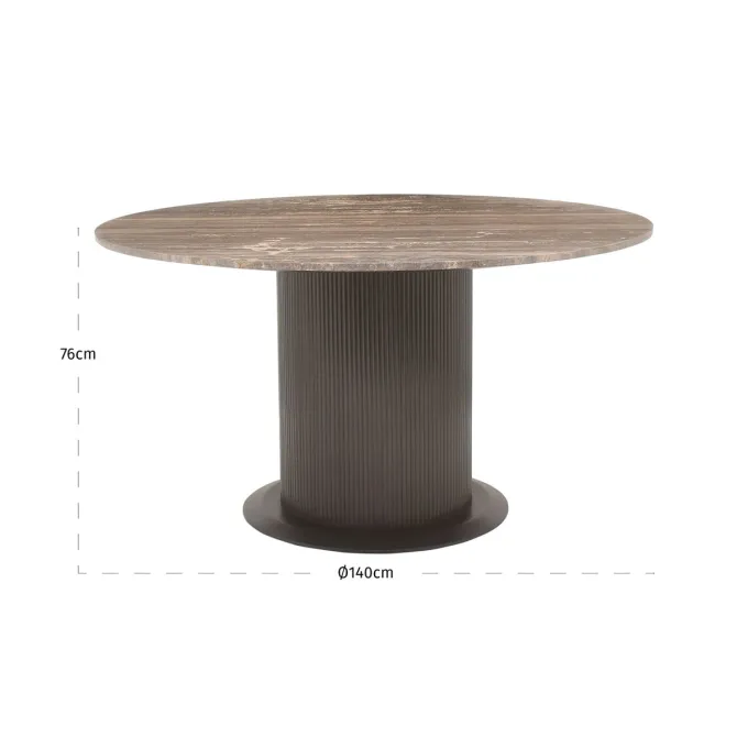 Richmond Interiors Eettafel Russo brown 140Ø