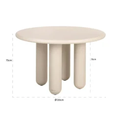 Richmond Interiors Eettafel Calma 120Ø Beige