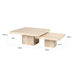 Richmond Interiors La Cantera vierkante salontafel set van 2