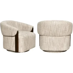 Richmond Interiors Lounge stoel Marina naturel softweave draaistoel