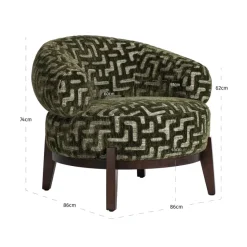 Richmond Interiors Lounge stoel Montana moss labyrinth