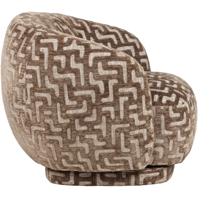 Richmond Interiors Lounge stoel Negreslo bruin labyrinth