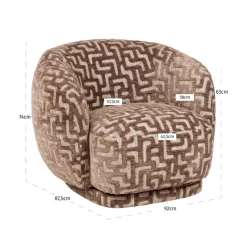 Richmond Interiors Lounge stoel Negreslo bruin labyrinth