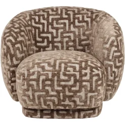 Richmond Interiors Lounge stoel Negreslo bruin labyrinth