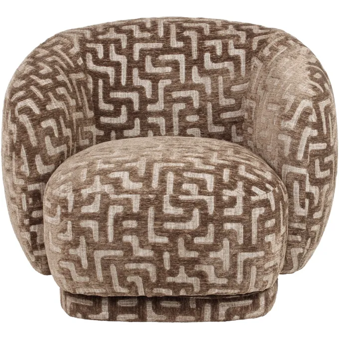 Richmond Interiors Lounge stoel Negreslo bruin labyrinth