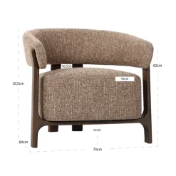 Richmond Interiors Lounge stoel Dalara brown tweed