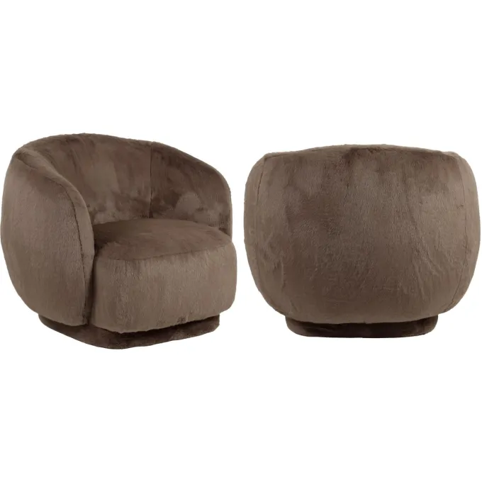 Richmond Interiors Lounge stoel Negreslo bruin fluffy