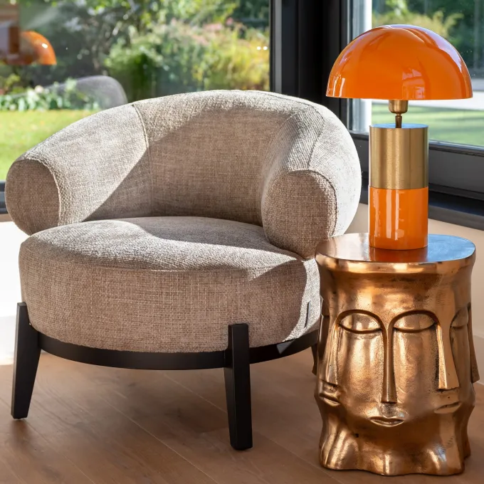Richmond Interiors Lounge stoel Montana naturel chunky fire retardant