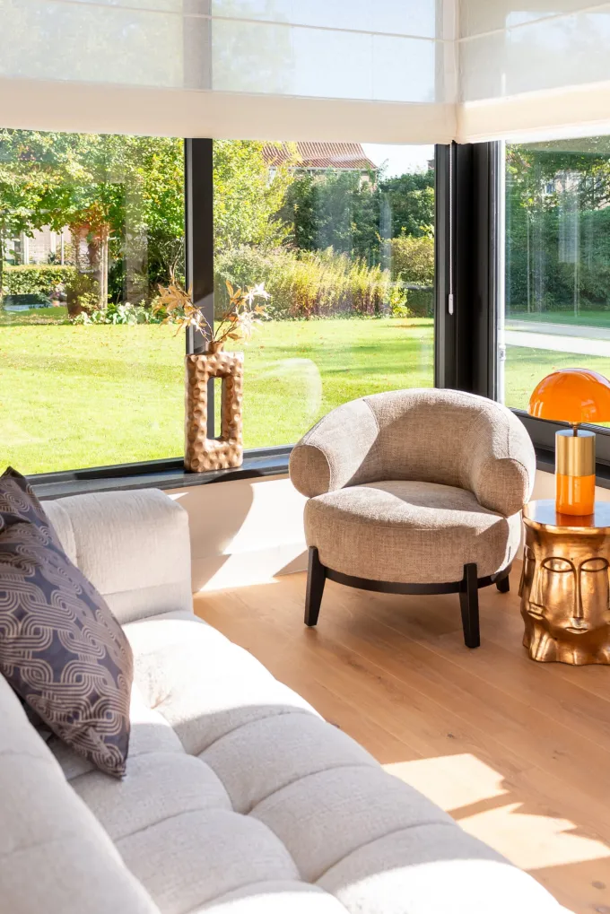 Richmond Interiors Lounge stoel Montana naturel chunky fire retardant