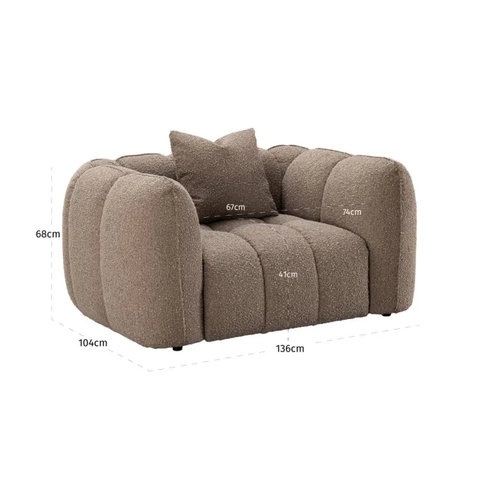 Richmond Interiors Lounge stoel Hogan mocca chunky