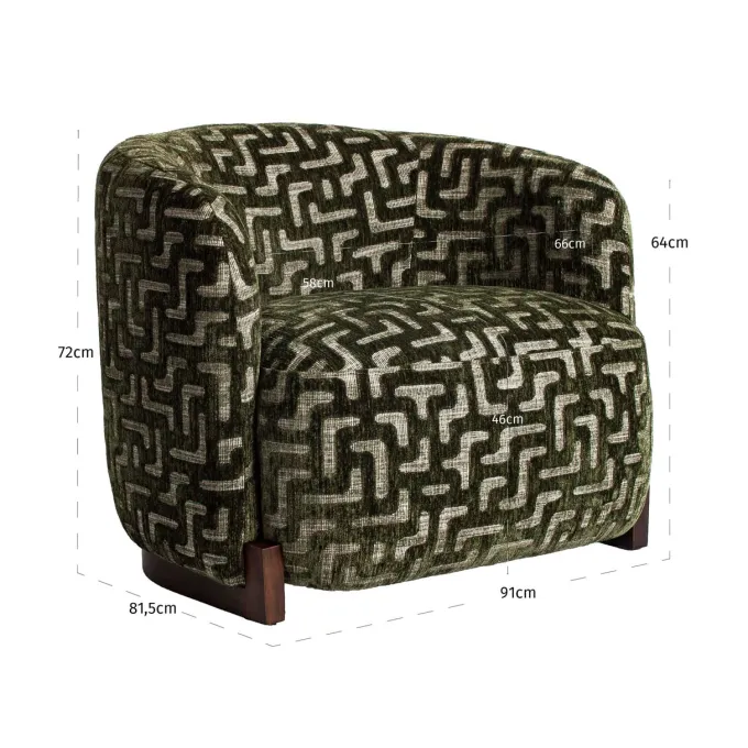 Richmond Interiors Lounge stoel Hannah moss labyrinth fire retardant