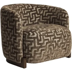 Richmond Interiors Lounge stoel Hannah bruin labyrinth fire retardant