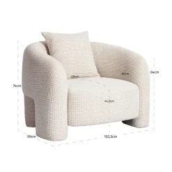 Richmond Interiors Lounge stoel Tuscany beige blockweave
