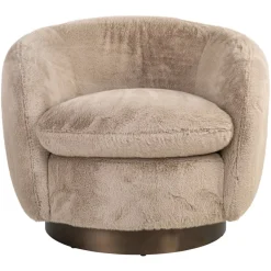 Richmond Interiors Lounge stoel Colmar khaki fluffy draaistoel
