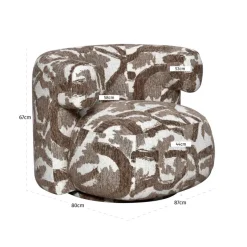 Richmond Interiors Lounge stoel Talley bruin nature draaistoel