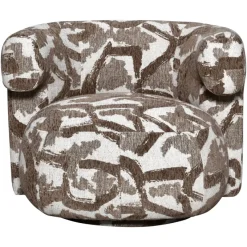 Richmond Interiors Lounge stoel Talley bruin nature draaistoel