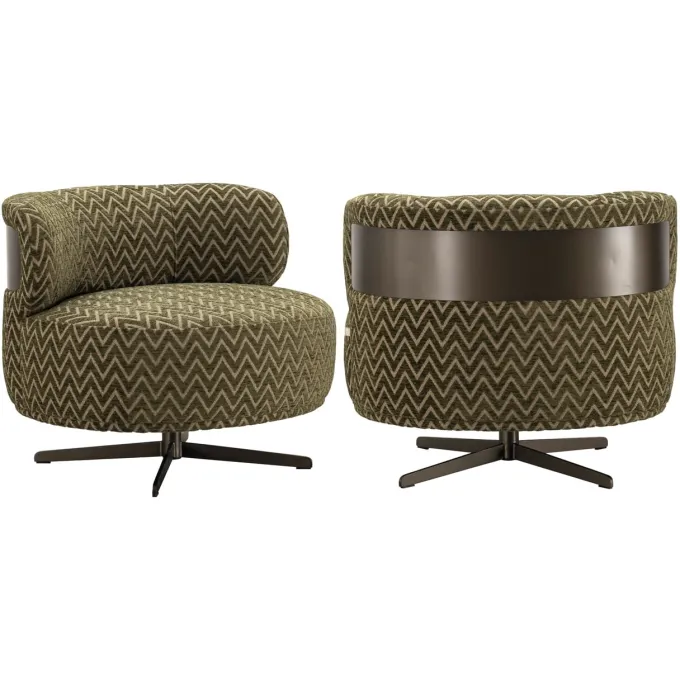Richmond Interiors Lounge stoel Lauren mos chevron