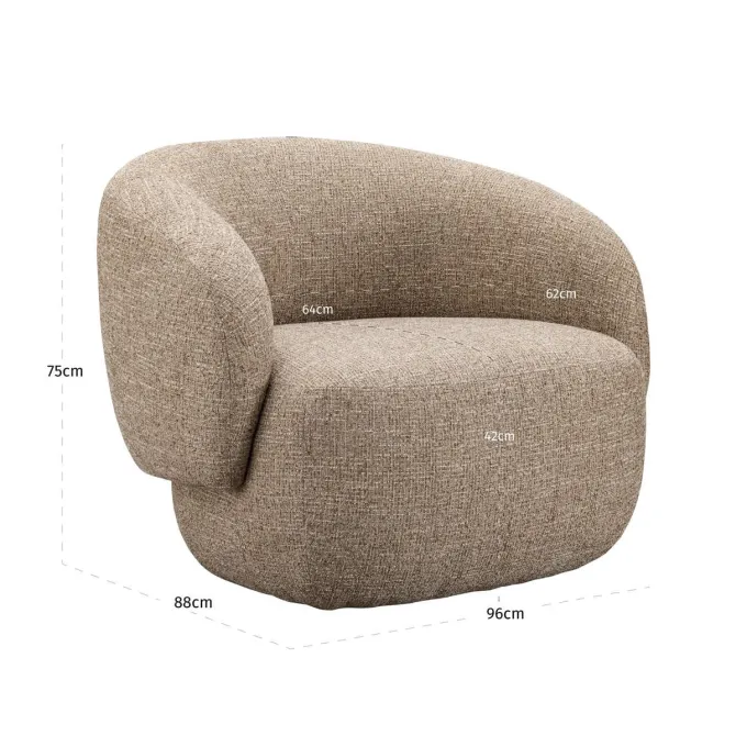 Richmond Interiors Lounge stoel Milano zand tweed