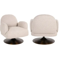 Richmond Interiors Lounge stoel Kagney biscotti swivel