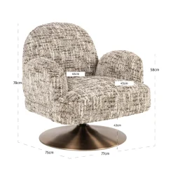 Richmond Interiors Lounge stoel Kagney brown omara swivel