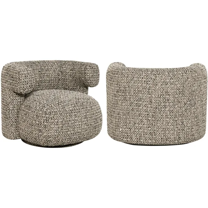 Richmond Interiors Lounge stoel Talley cobblestone draaistoel