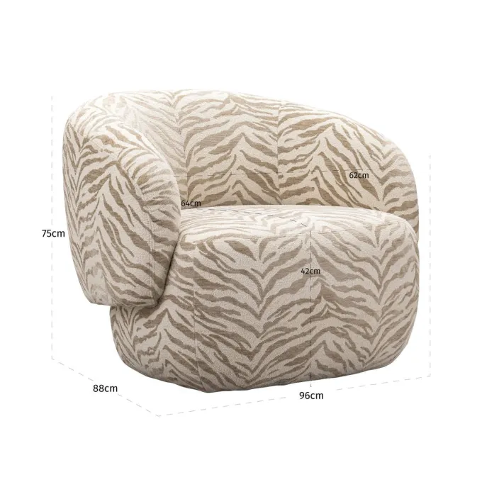 Richmond Interiors Lounge stoel Milano beige tiger