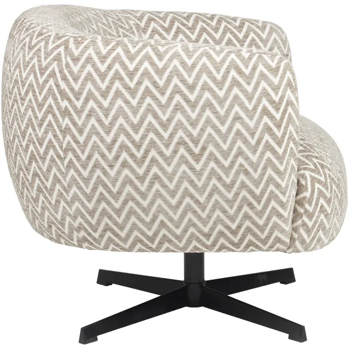 Richmond Interiors Lounge stoel Estelle zand chevron draaibaar