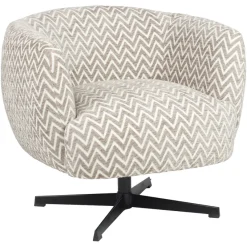 Richmond Interiors Lounge stoel Estelle zand chevron draaibaar