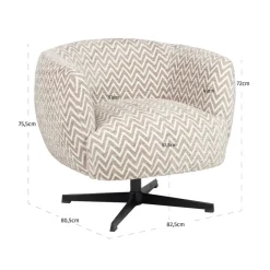 Richmond Interiors Lounge stoel Estelle zand chevron draaibaar