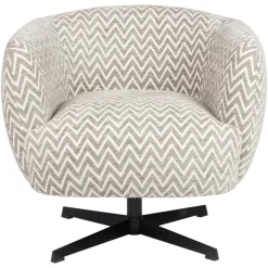 Richmond Interiors Lounge stoel Estelle zand chevron draaibaar