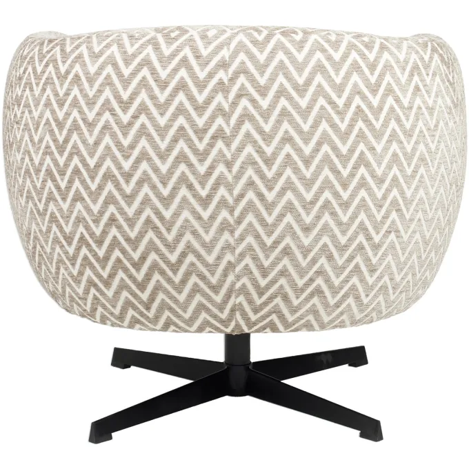 Richmond Interiors Lounge stoel Estelle zand chevron draaibaar