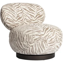 Richmond Interiors Lounge stoel Jace beige tijger draaibaar