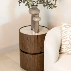Richmond Interiors Nachtkastje Ellery bruin 2 lades