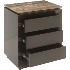 Richmond Interiors Nachtkastje Russo brown 3-drawers