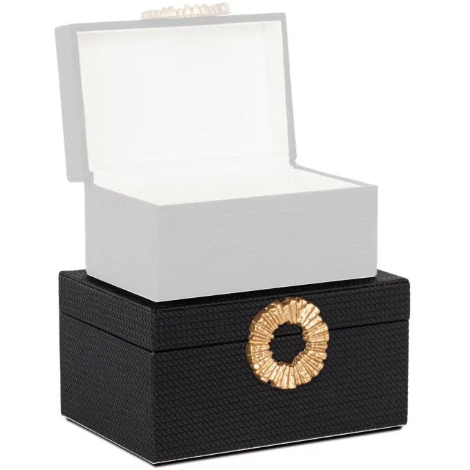Richmond Interiors Opbergbox Amal groot zwart / goud