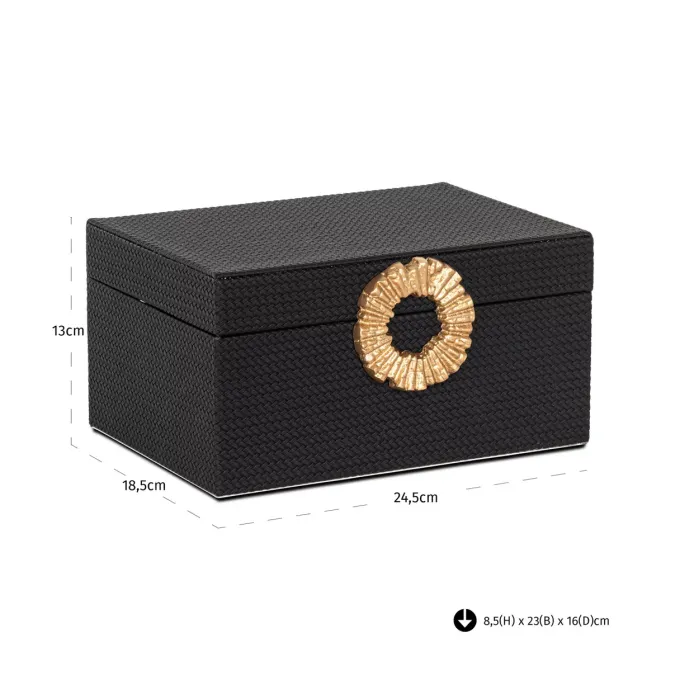Richmond Interiors Opbergbox Amal groot zwart / goud