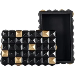 Richmond Interiors Opbergbox Velicia zwart / goud