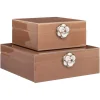 Richmond Interiors Opbergdoos Floral bruin groot
