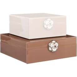 Richmond Interiors Opbergdoos Floral bruin groot