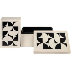 Richmond Interiors Opbergdoos Flake wit - Set van 2