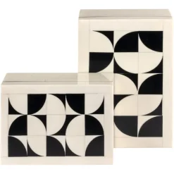 Richmond Interiors Opbergdoos Flake wit - Set van 2