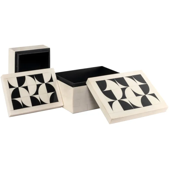 Richmond Interiors Opbergdoos Flake wit - Set van 2