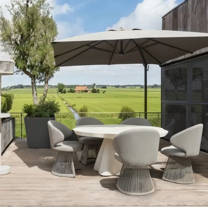 Richmond Interiors Outdoor eetkamerstoel Nuba greige alpine